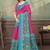Hot pink printed art silk designer pallu saree