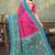 Hot pink printed art silk designer pallu saree