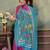 Hot pink printed art silk designer pallu saree