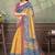 Mustard printed art silk designer pallu saree