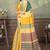 Yellow printed art silk designer pallu saree