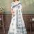 White printed art silk designer pallu saree
