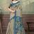 Grey printed art silk designer pallu saree