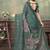 Green printed art silk designer pallu saree