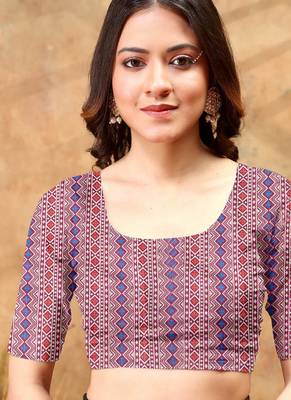 Teal printed art silk designer pallu saree 5
