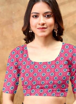 Teal printed art silk designer pallu saree 5