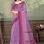 Purple printed art silk designer pallu saree