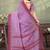 Purple printed art silk designer pallu saree