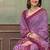 Purple printed art silk designer pallu saree