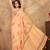 Peach printed art silk designer pallu saree