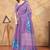 Purple printed art silk designer pallu saree
