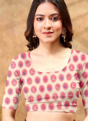 White printed art silk designer pallu saree 5