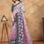 Lavender printed art silk designer pallu saree