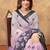 Lavender printed art silk designer pallu saree
