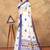 White printed art silk designer pallu saree