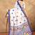 White printed art silk designer pallu saree