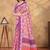 Baby pink printed art silk designer pallu saree