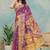 Wine printed art silk designer pallu saree