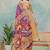 Wine printed art silk designer pallu saree
