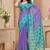 Purple printed art silk designer pallu saree