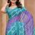 Purple printed art silk designer pallu saree