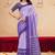 Light lavender printed art silk designer pallu saree