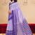 Light lavender printed art silk designer pallu saree
