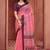 Baby pink printed art silk designer pallu saree
