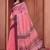 Baby pink printed art silk designer pallu saree