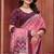 Baby pink printed art silk designer pallu saree