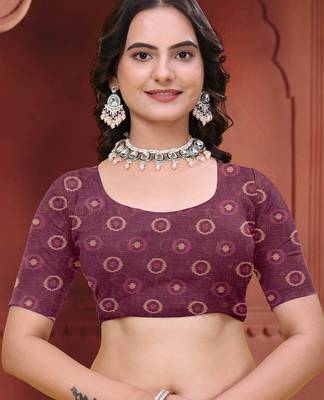 Baby pink printed art silk designer pallu saree 5