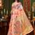 Peach printed art silk designer pallu saree