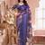 Purple printed art silk designer pallu saree