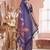 Purple printed art silk designer pallu saree