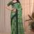 Green printed art silk designer pallu saree