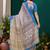 Grey printed art silk designer pallu saree