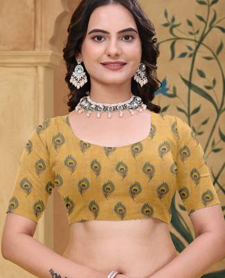 White printed art silk designer pallu saree 5