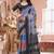 Grey printed art silk designer pallu saree