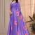Lavender printed art silk designer pallu saree