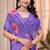 Lavender printed art silk designer pallu saree