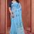 Sky blue printed art silk designer pallu saree