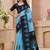 Sky blue printed art silk designer pallu saree
