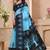 Sky blue printed art silk designer pallu saree