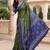 Mehendi printed art silk designer pallu saree