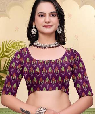Grey printed art silk designer pallu saree 5