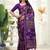 Purple printed art silk designer pallu saree