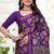 Purple printed art silk designer pallu saree