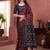 Maroon printed art silk designer pallu saree
