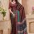 Maroon printed art silk designer pallu saree