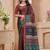 Maroon printed art silk designer pallu saree